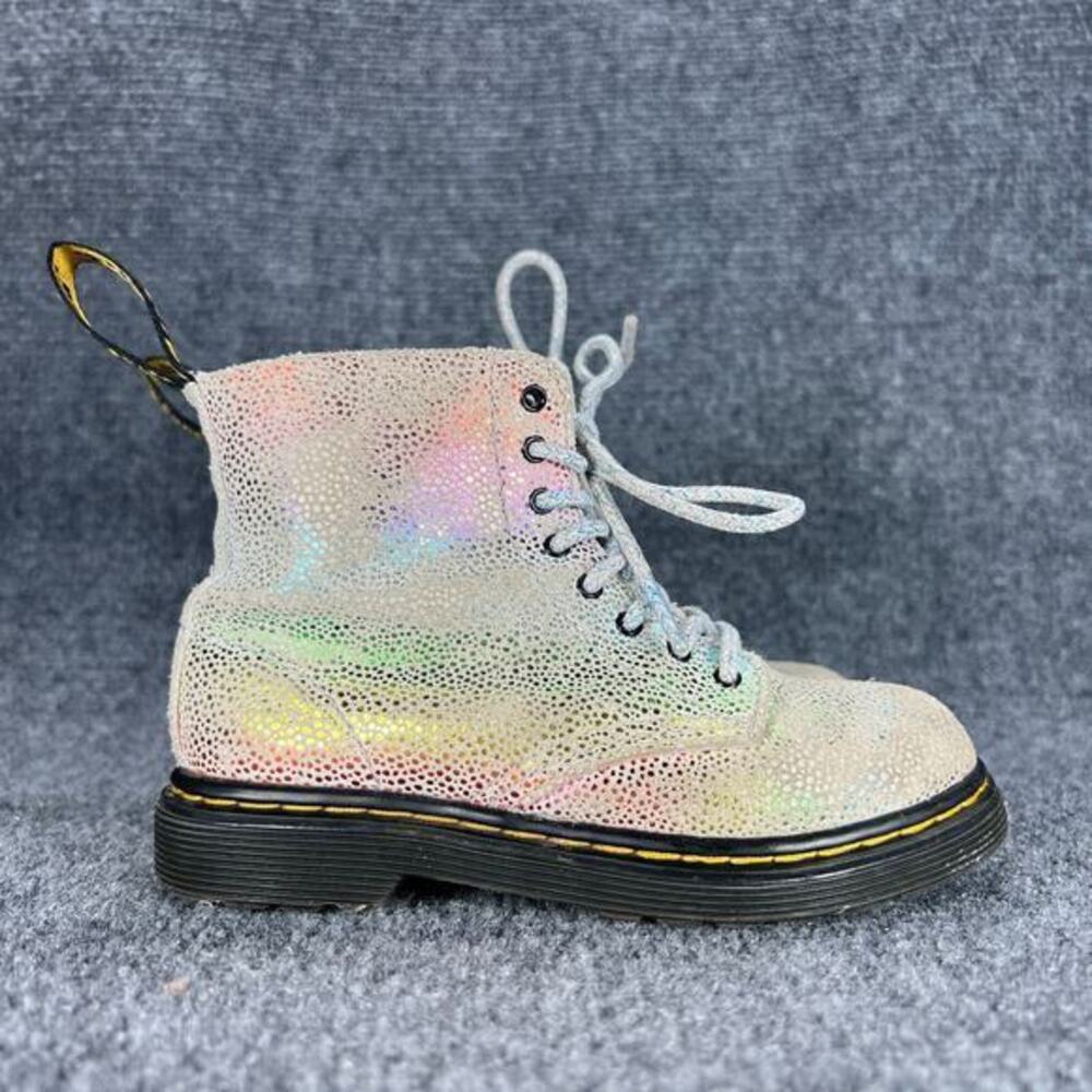 Dr. Martens Pascal T Boots Toddler Girls 10 Rainbow Glitter Suede Side Zip